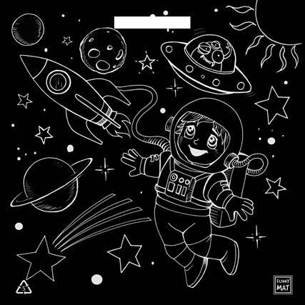 Napperon à Colorier - Espace (Noir)