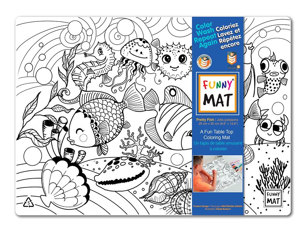 Napperon a colorier - Jolis poissons (Clair)
