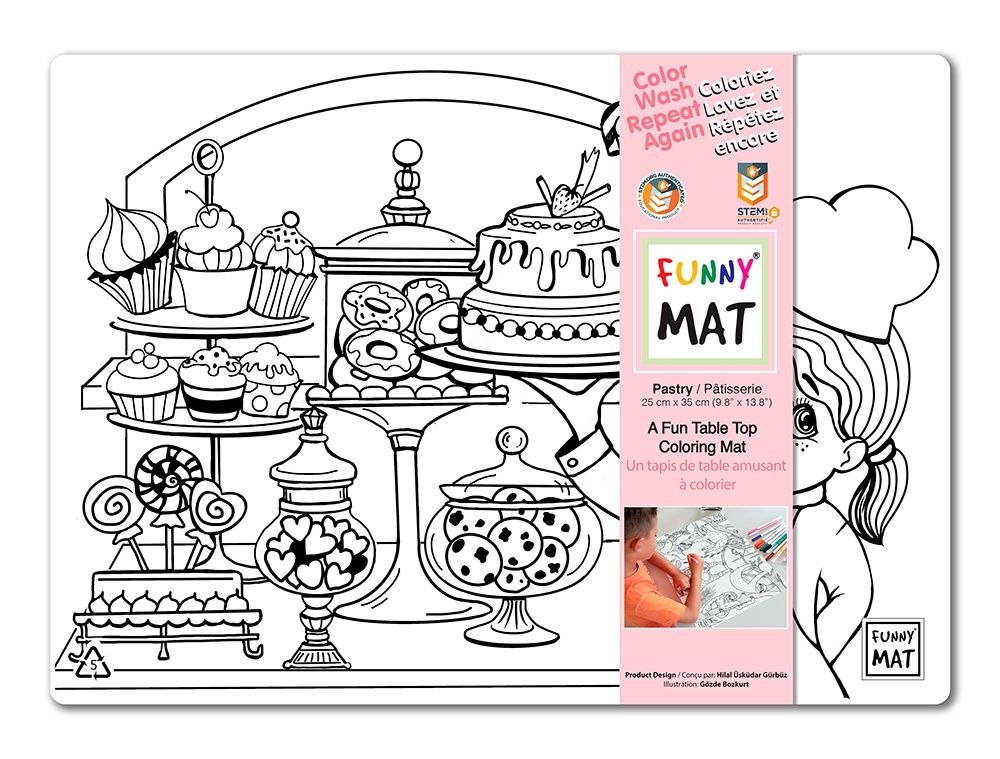 Napperon a colorier - Pâtisserie (Clair)