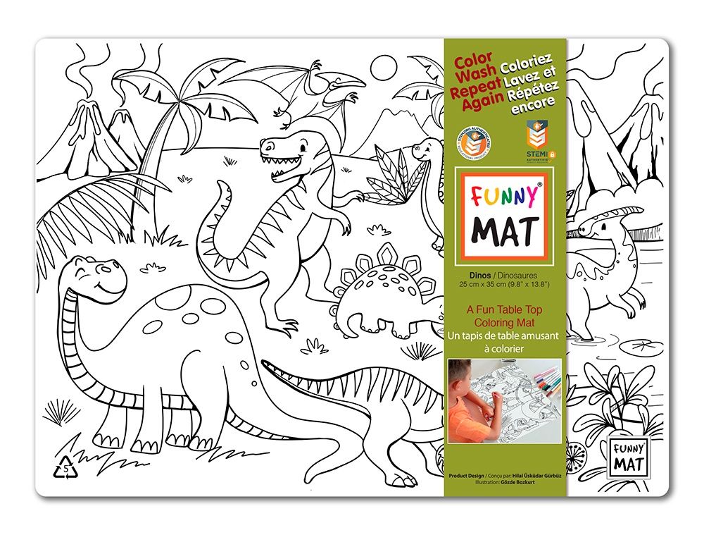 Napperon a colorier - Dinosaures (Clair)