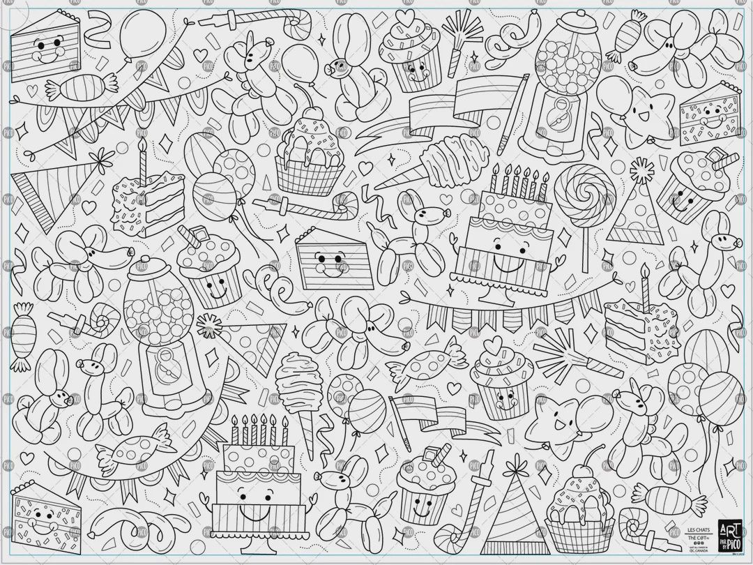 Coloriage géant - Anniversaire