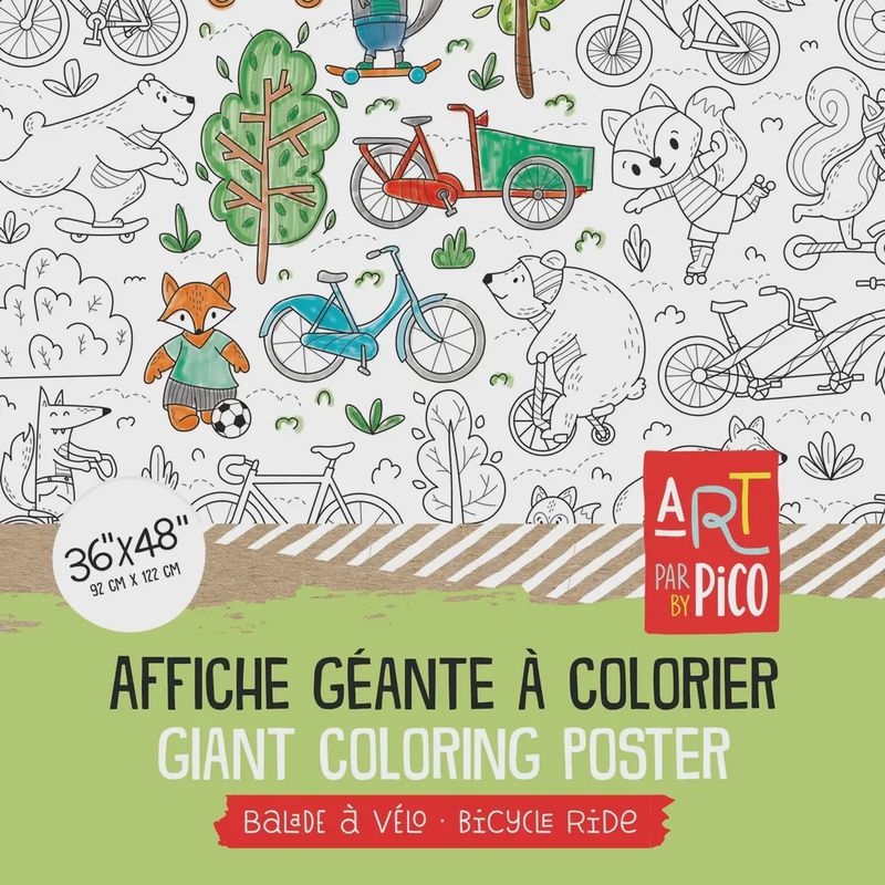 Coloriage géant - Balade a vélo