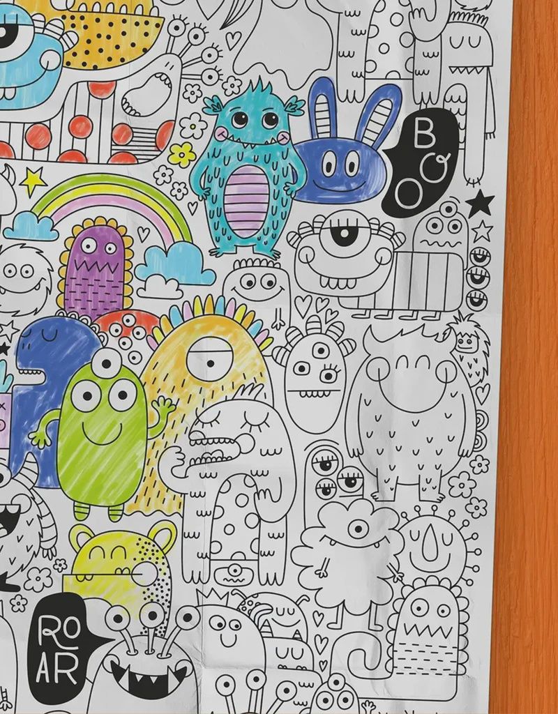 Coloriage Géant - Les monstres