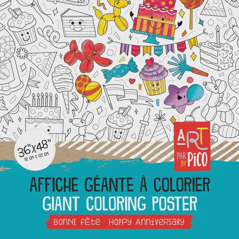 Coloriage géant - Anniversaire