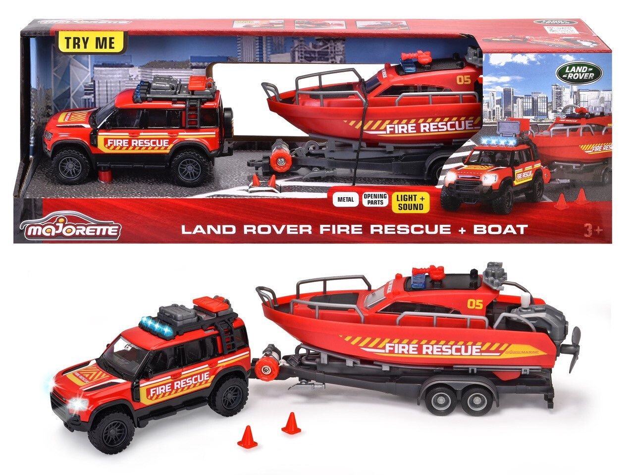 Land Rover Sauvetage incendie &amp; bateau (sons et lumières)