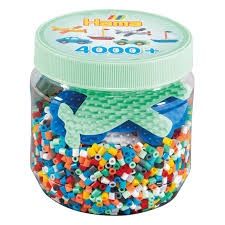 Midi 4000 perles à repasser et plaques en pot vert
