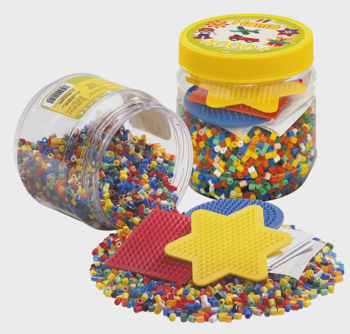 Midi 4000 perles à repasser et plaques en pot jaune