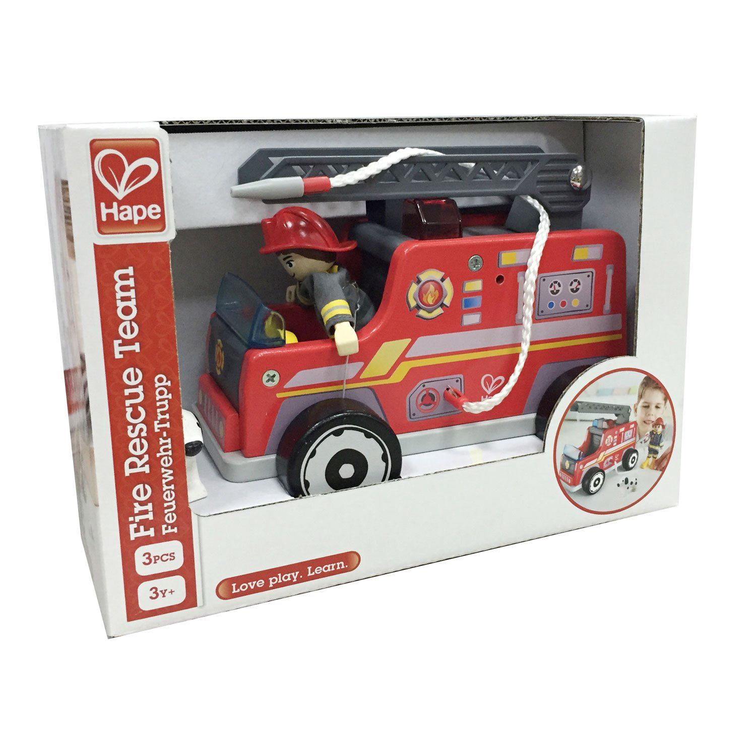 Camion de pompier en bois