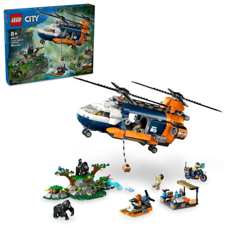 60437 / L’ hélicoptère de l’ explorateur de la jungle au camp de base