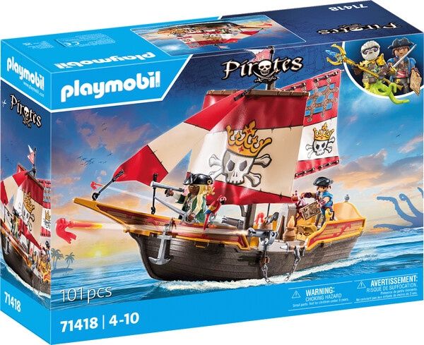 71418 / Chaloupe avec 2 pirates et canons