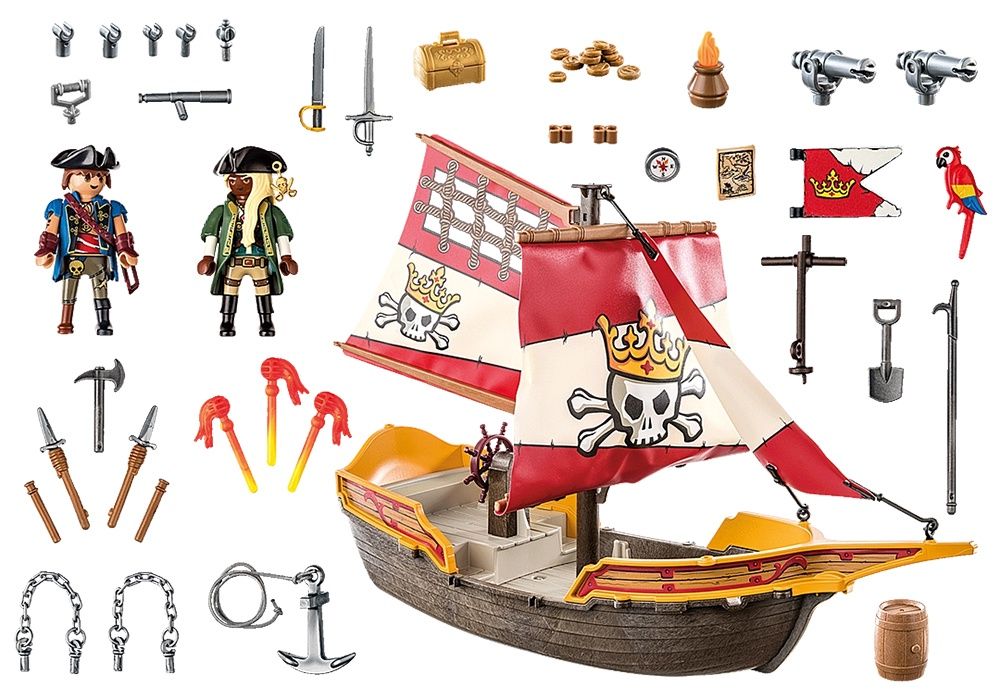 71418 / Chaloupe avec 2 pirates et canons