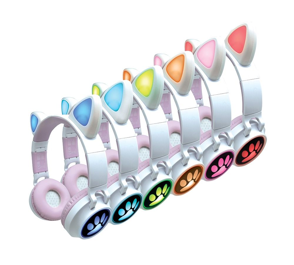 Casque sans fil rechargeable lumineux - Oreilles de chat