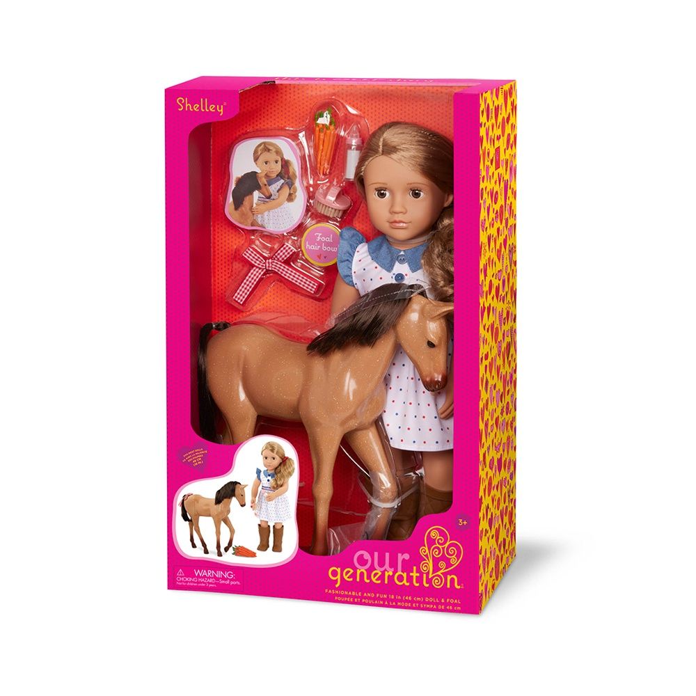 Poupée &amp; animal OG - Shelley (46 cm) avec son poulain