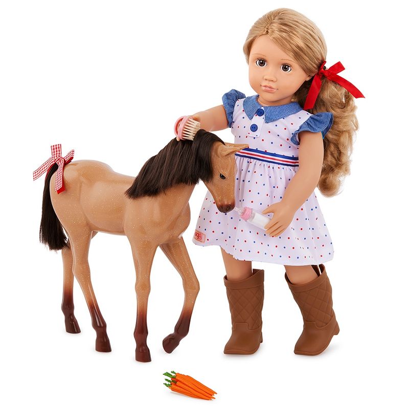 Poupée &amp; animal OG - Shelley (46 cm) avec son poulain