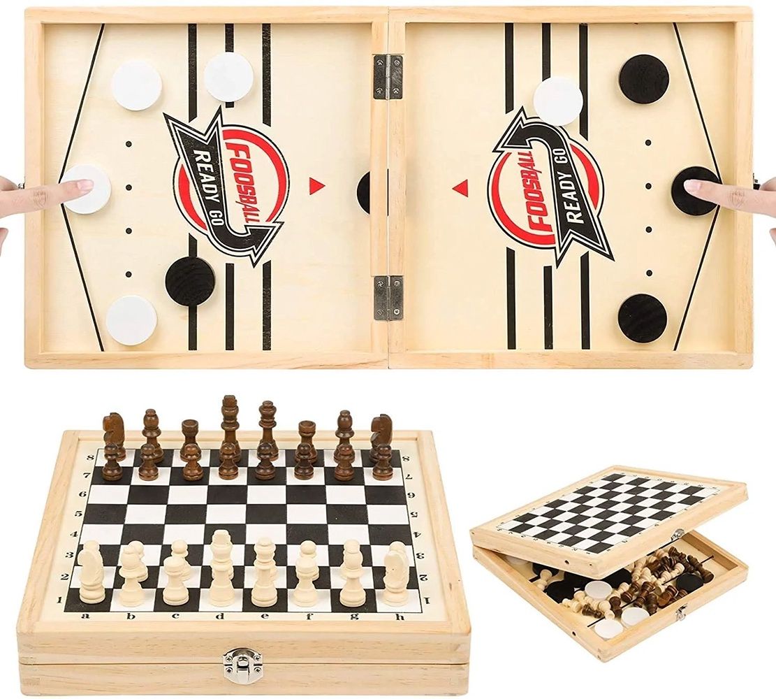 Fast Slingpuck / Échecs Pliable 2-en-1