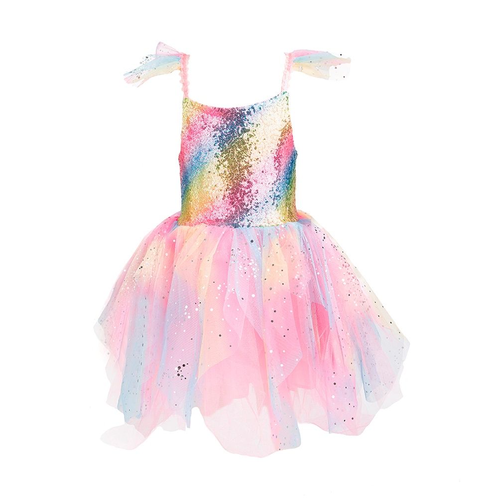 Robe de fée arc-en-ciel avec ailes (3-4 ans)