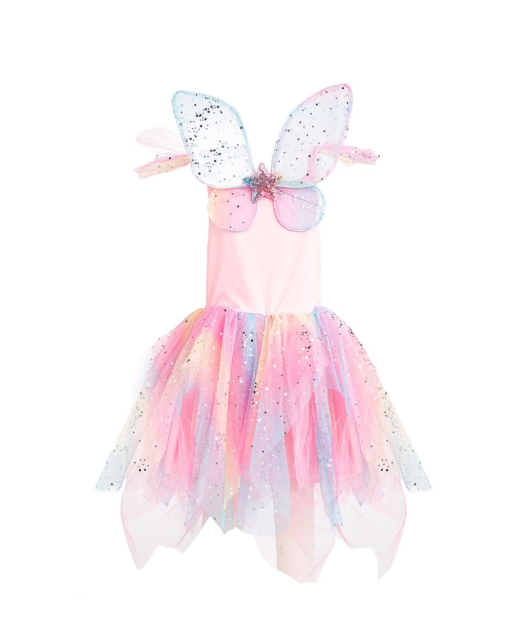 Robe de fée arc-en-ciel avec ailes (3-4 ans)