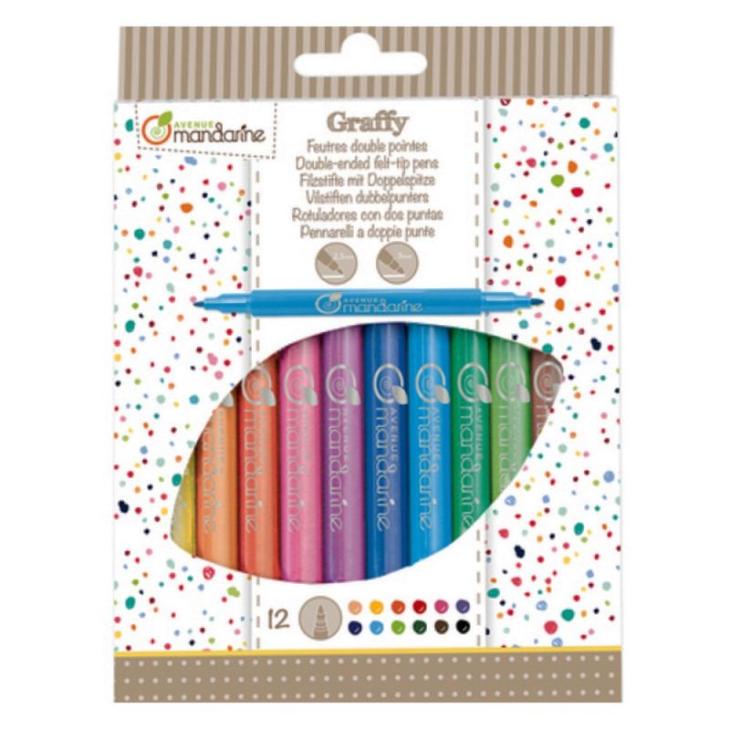 Crayons feutres double pointes (12)