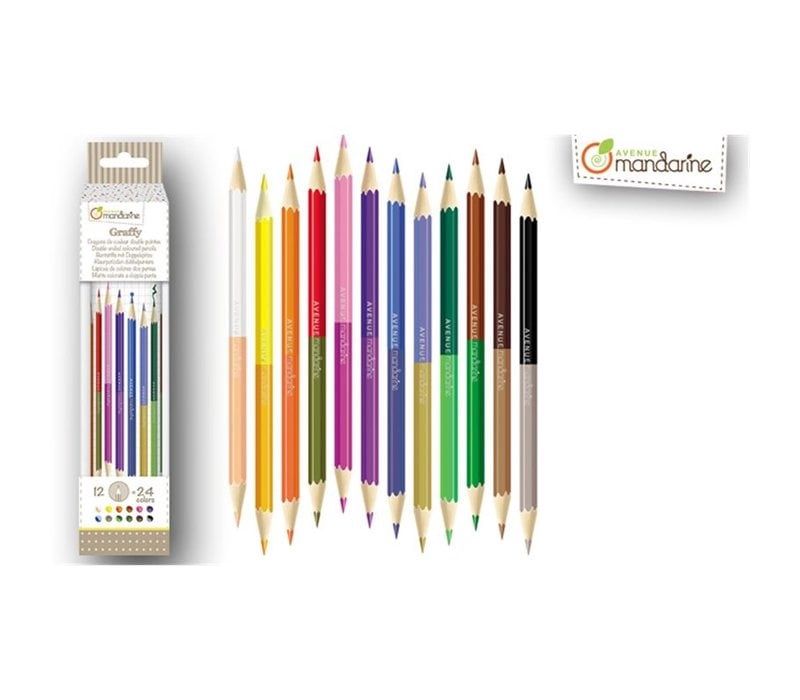 Crayons feutre double pointes en tube (12)