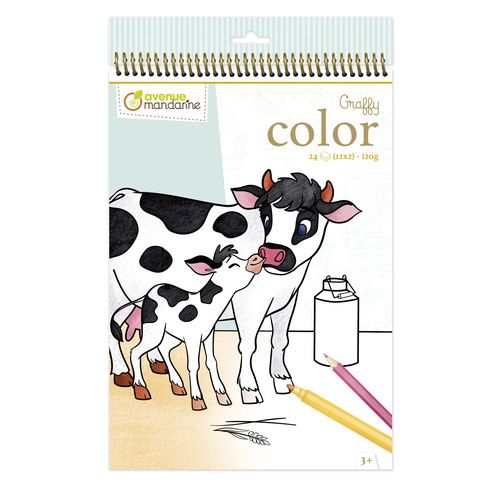 Livre de coloriage (Graffy color) / Animaux ferme Maman-Bébé