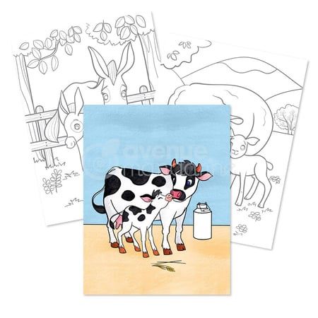 Livre de coloriage (Graffy color) / Animaux ferme Maman-Bébé