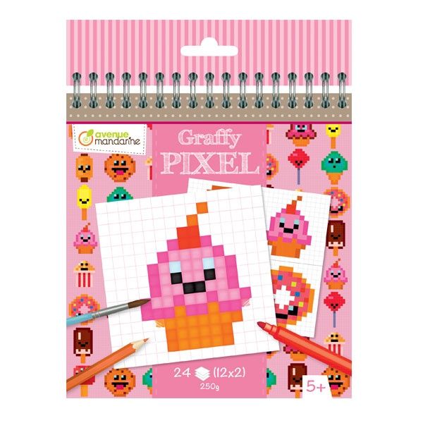 Coloriage Graffy Pixel / Gourmandises Kawai