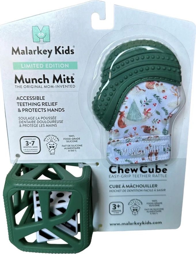 Ensemble Chew cube et Munch Mitt / Green