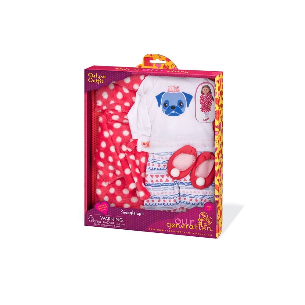 Vêtement OG  - &quot;Snuggle Up!&quot; - Pyjama de chien avec robe de chambre (46 cm)