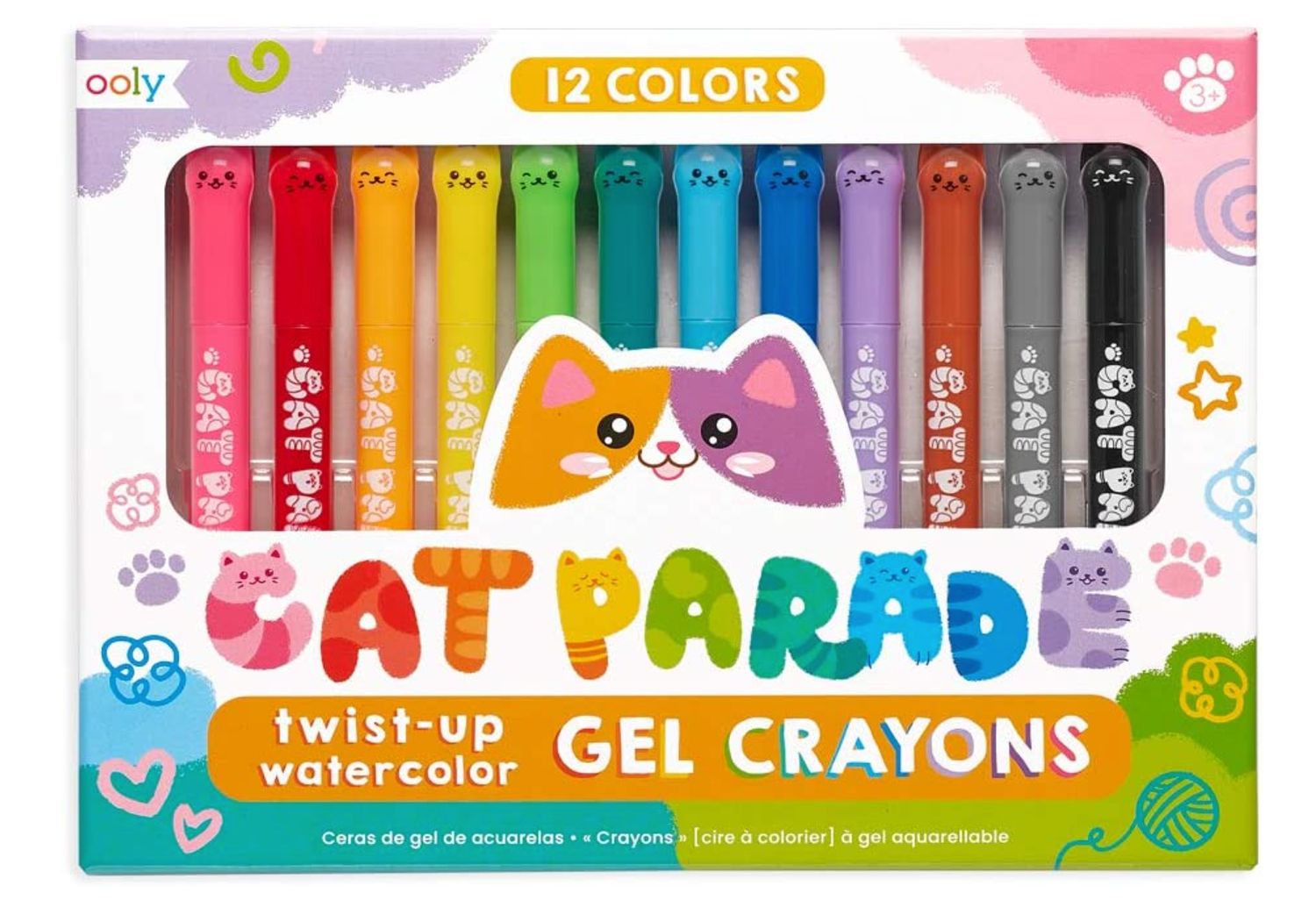 Crayons de cire à gel aquarellable / Chat