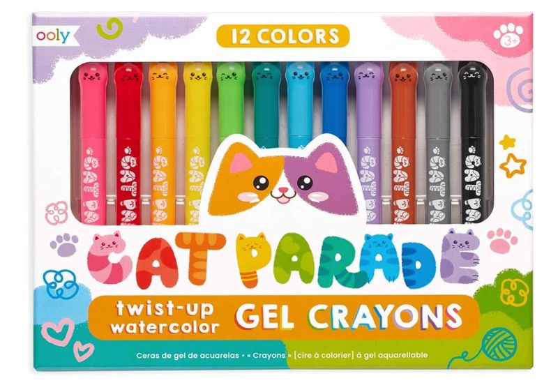 Crayons de cire à gel aquarellable / Chat