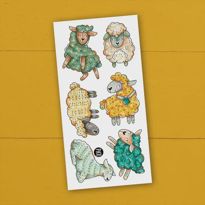 Tatouage temporaire - Les doux moutons