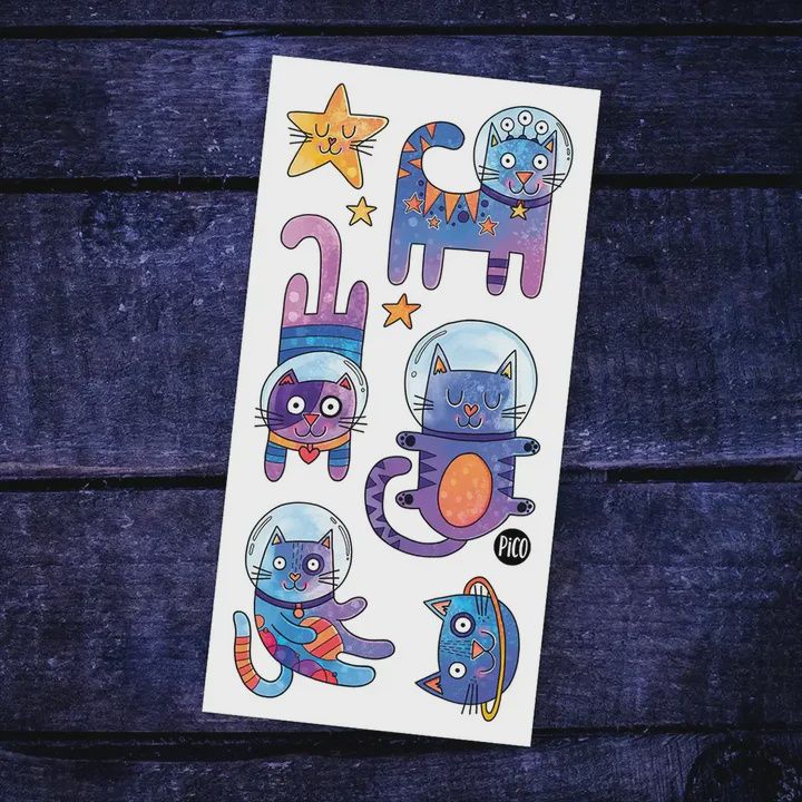Tatouage temporaire - Les chats de l&#39;espace