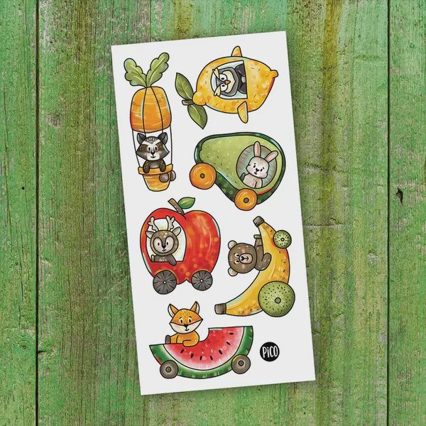 Tatouage temporaire - Les véhicules fruités