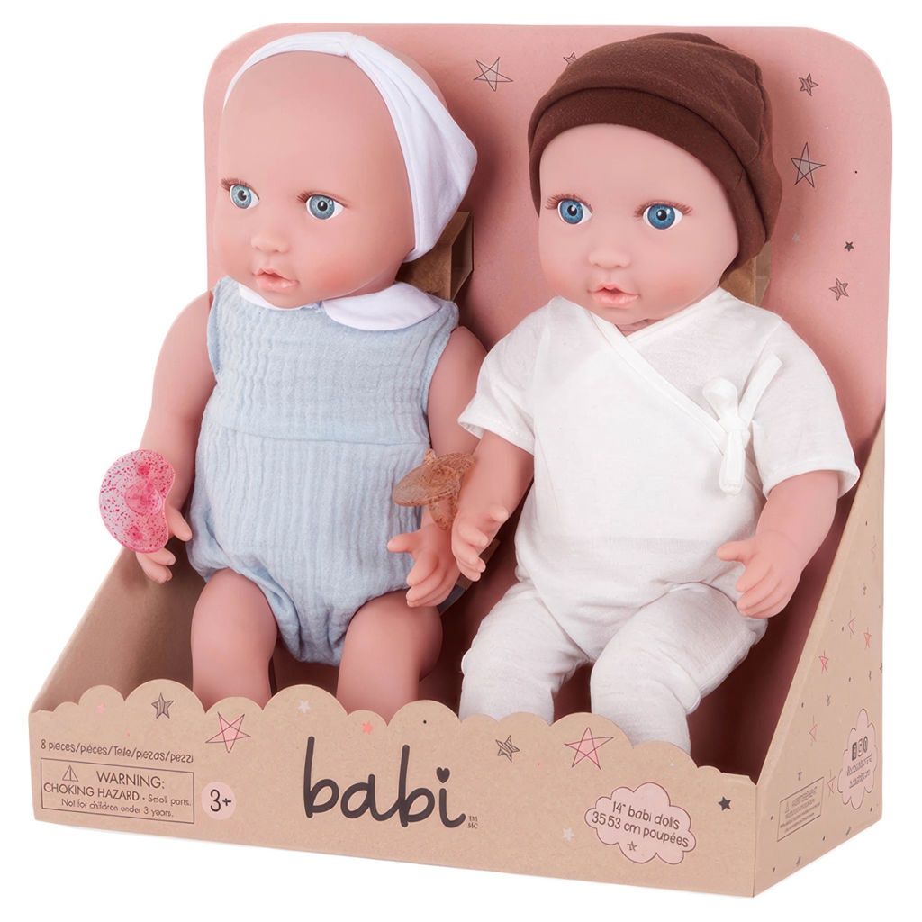 Poupées jumeaux avec suces (35.5cm)