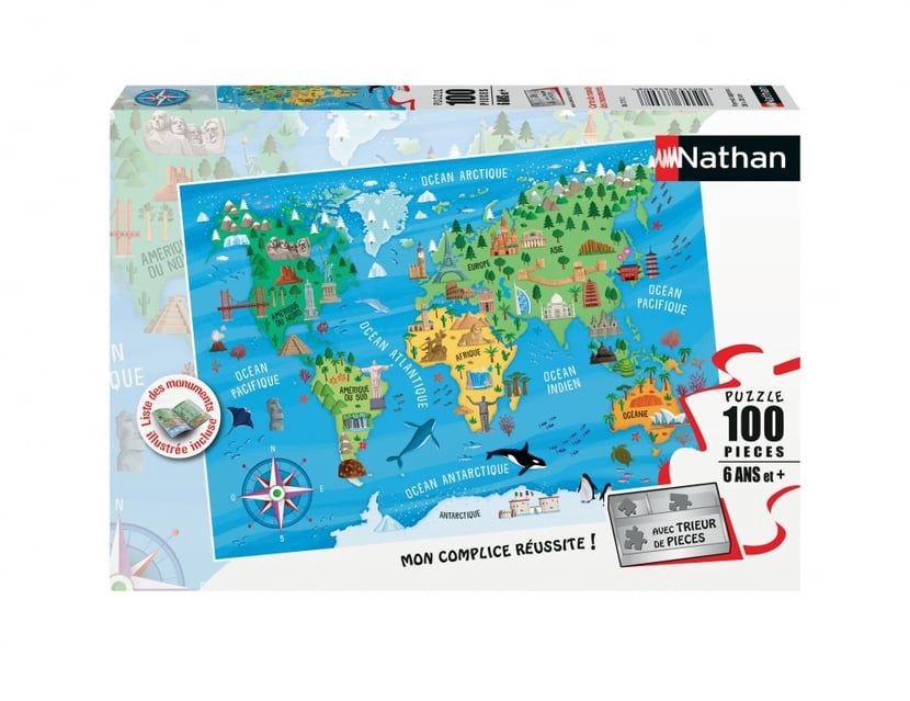 C.T. - Nathan / Carte du monde des monuments (100mcx)