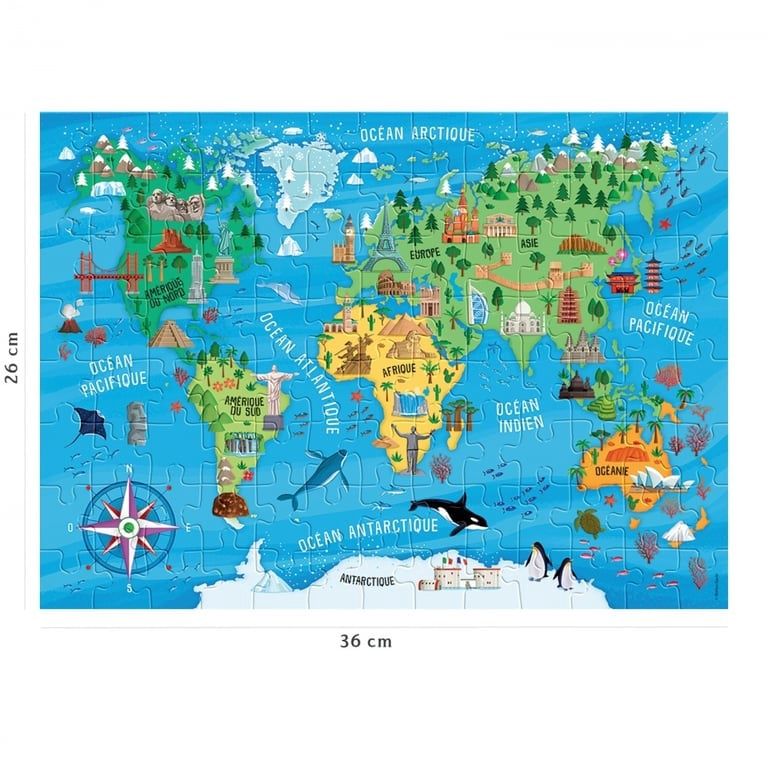 C.T. - Nathan / Carte du monde des monuments (100mcx)