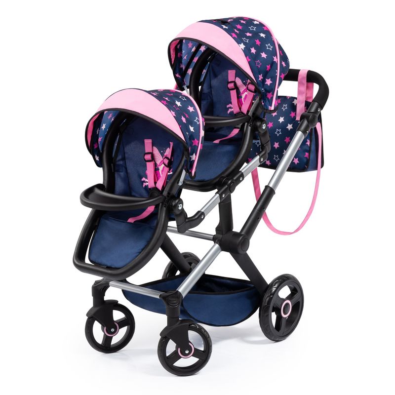 Poussette Double Pour Poupées - Motif Étoiles