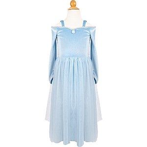 Robe de princesse velour bleue (5-6 ans)