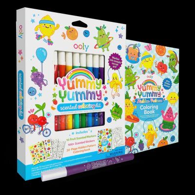 Kit de coloriage parfumé Yummy Yummy - Marqueurs, autocollants et livre de coloriage