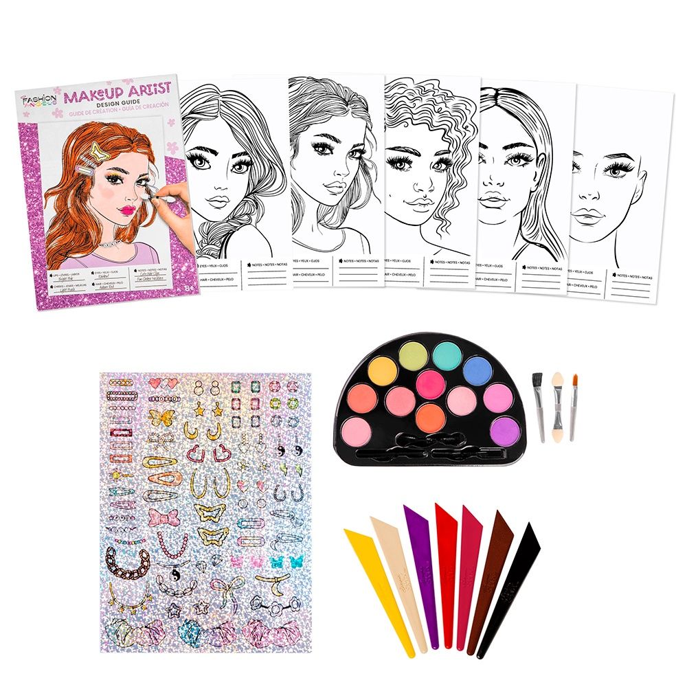 Ensemble croquis de styliste de maquillage