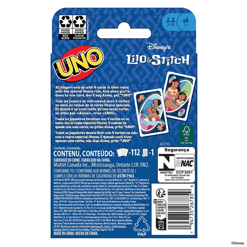 Jeu Uno - Lilo &amp; Stitch