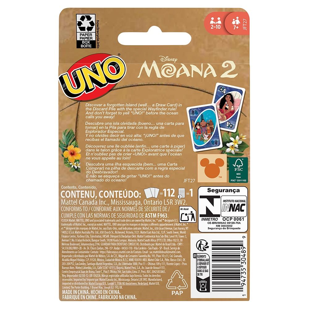 Jeu Uno - Moana 2