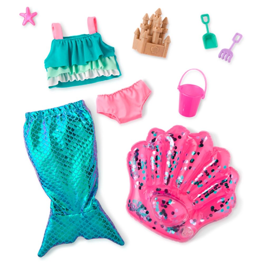 Vêtement OG de luxe - &quot;Mermaid Dreams&quot; - Maillot sirène pour poupée de 46 cm