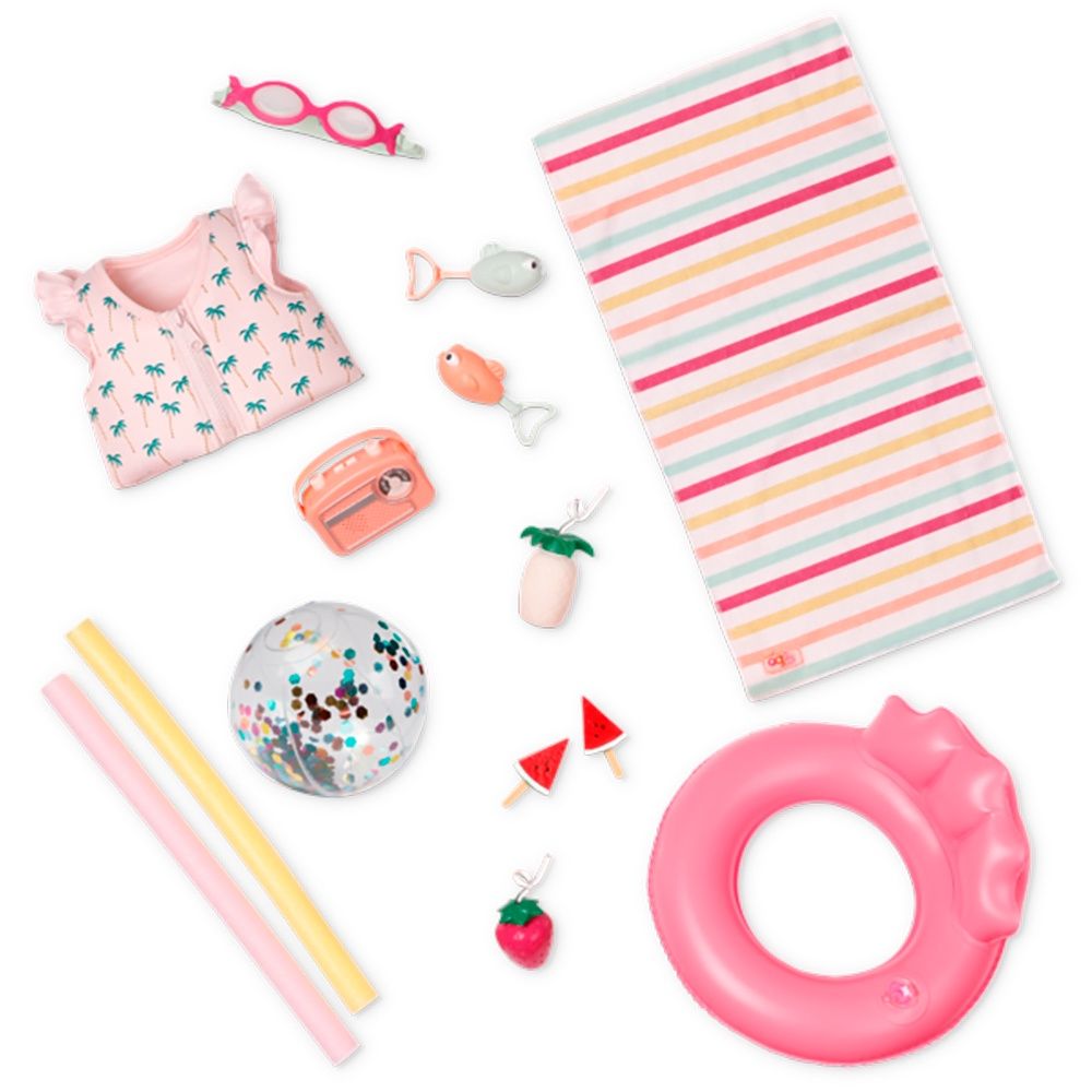 Accessoires OG - &quot;Poolside Fun&quot; - Piscine et accessoires pour poupée de 46 cm