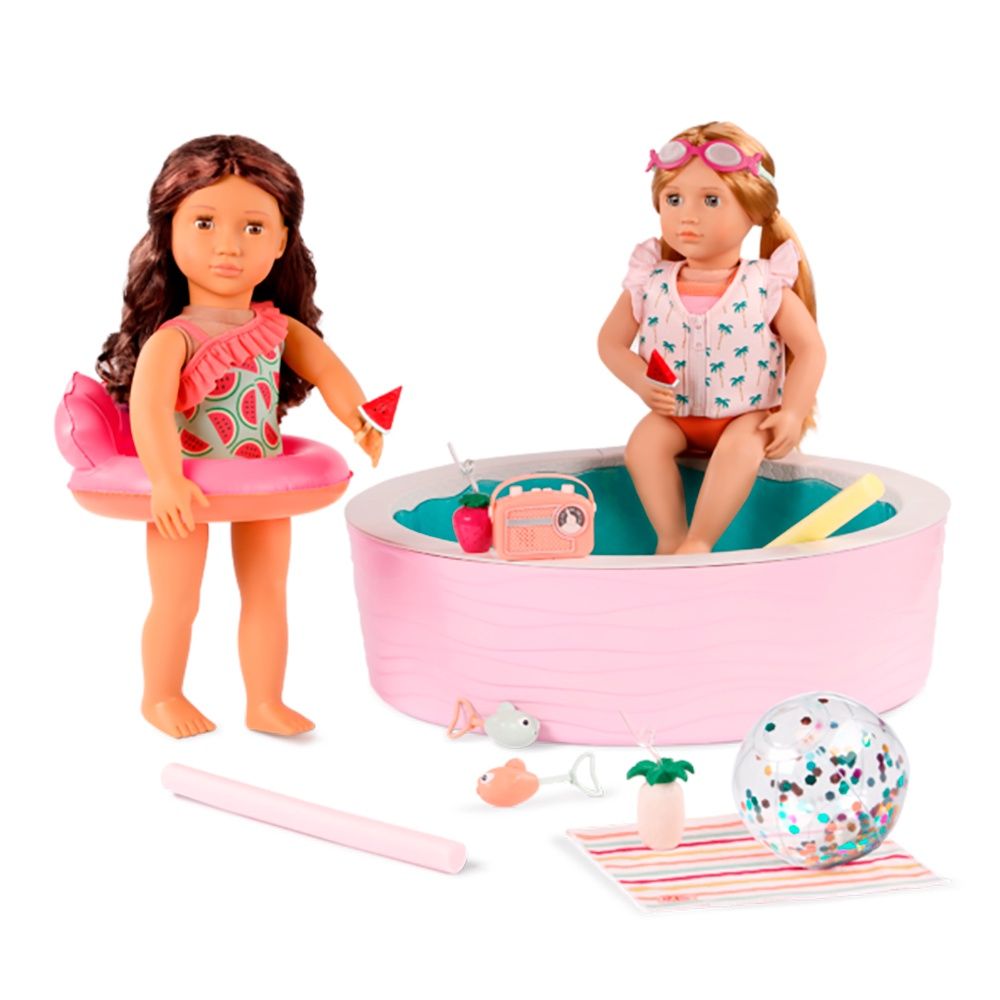 Accessoires OG - &quot;Poolside Fun&quot; - Piscine et accessoires pour poupée de 46 cm