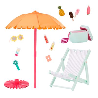 Accessoires OG de luxe - &quot;Sunny &amp; Cool Patio Set&quot; - Ensemble de terrasse pour poupée de 46 cm