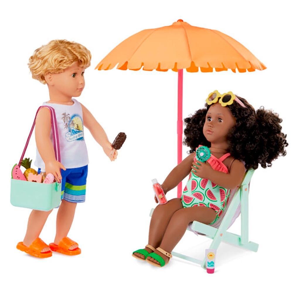 Accessoires OG de luxe - &quot;Sunny &amp; Cool Patio Set&quot; - Ensemble de terrasse pour poupée de 46 cm