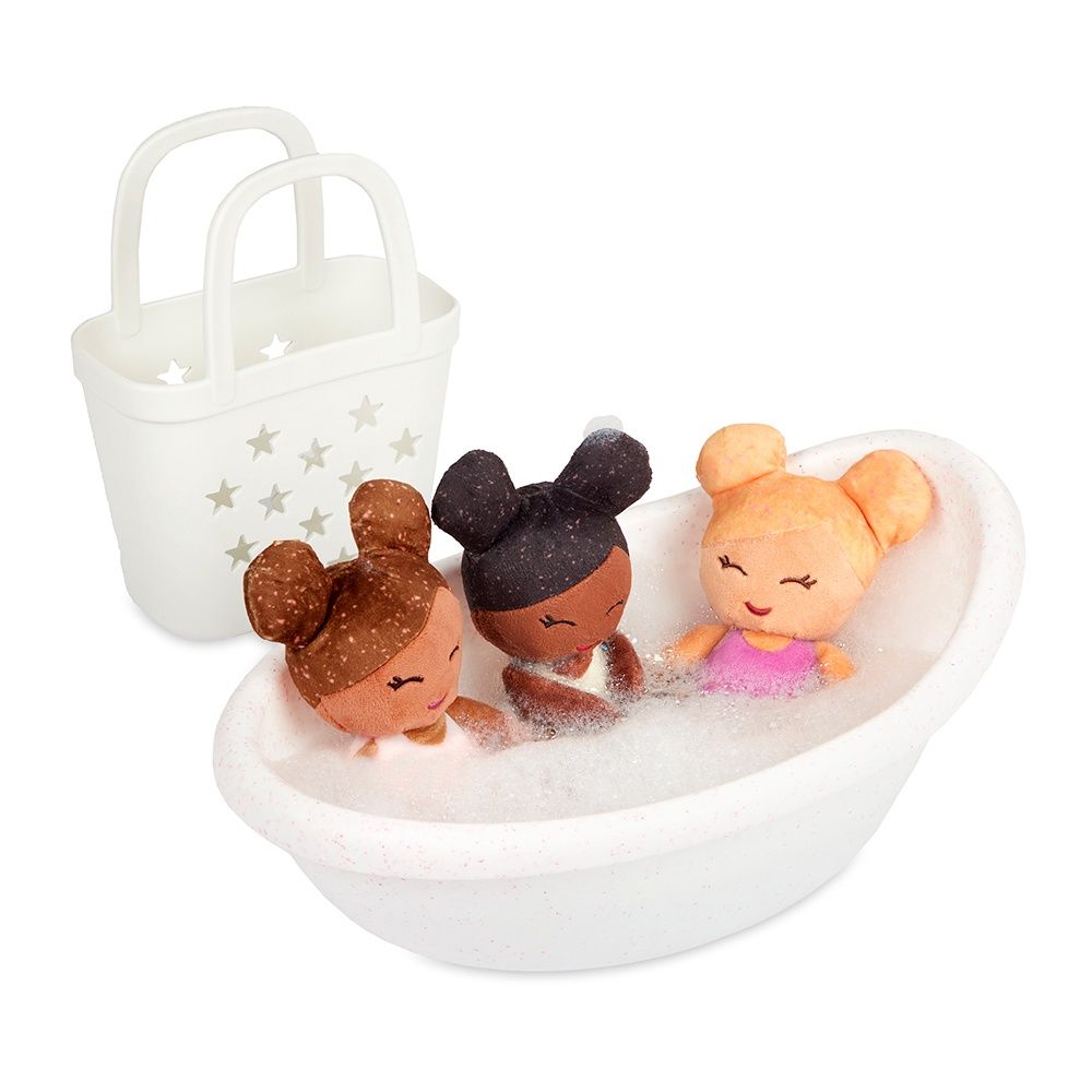 Ensemble de 3 poupées de bain en peluche 35.5 cm dans un panier
