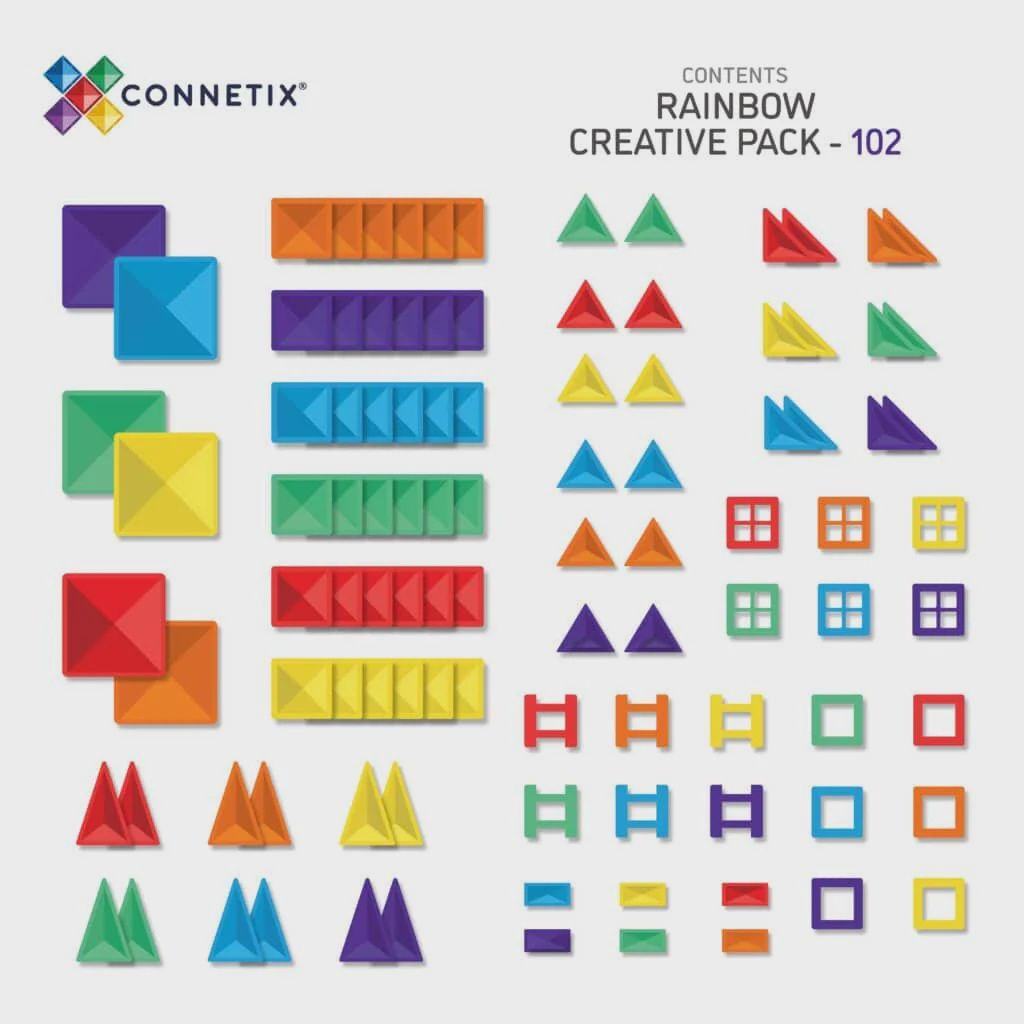 Tuiles magnétiques Rainbow / Creative (102 pcs)