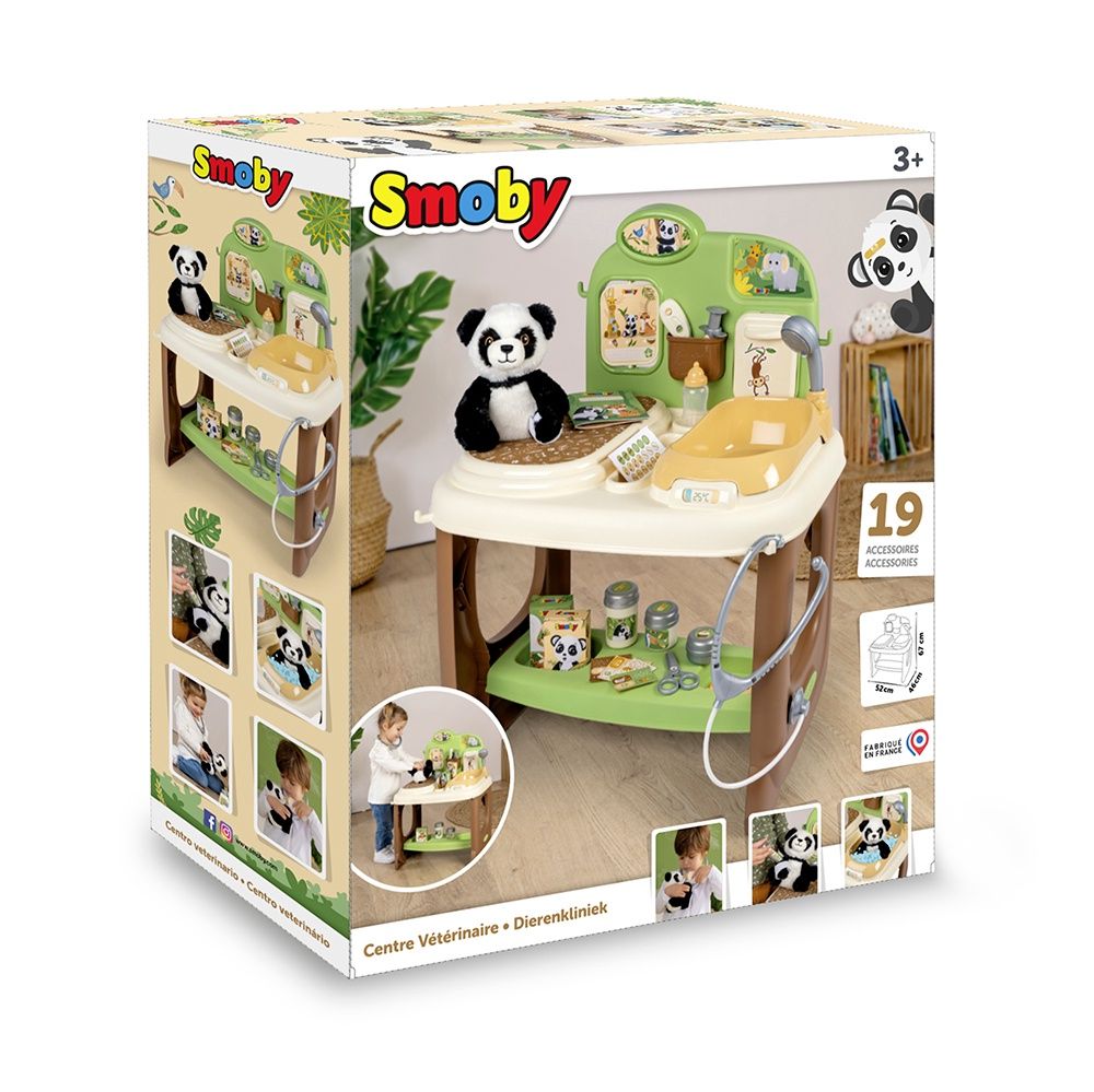 Centre de vétérinaire Panda et 19 accessoires